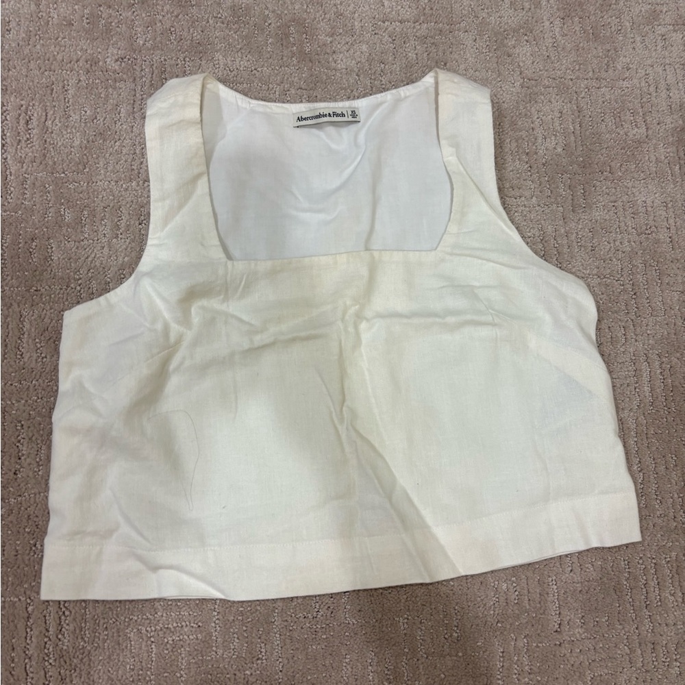 A&F White Crop Tank